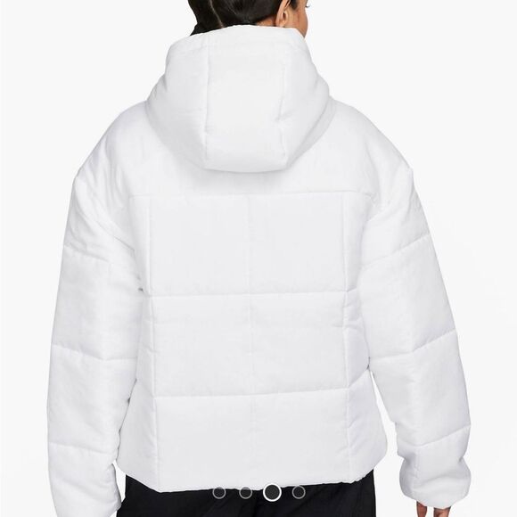 NWT Nike Essential Therma-FIT Hooded Women Puffer Jacket White XL - Picture 2 of 10